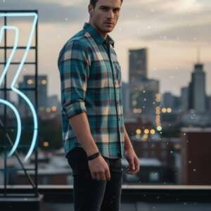 Casual pannel Checks Shirts ( slim fit )